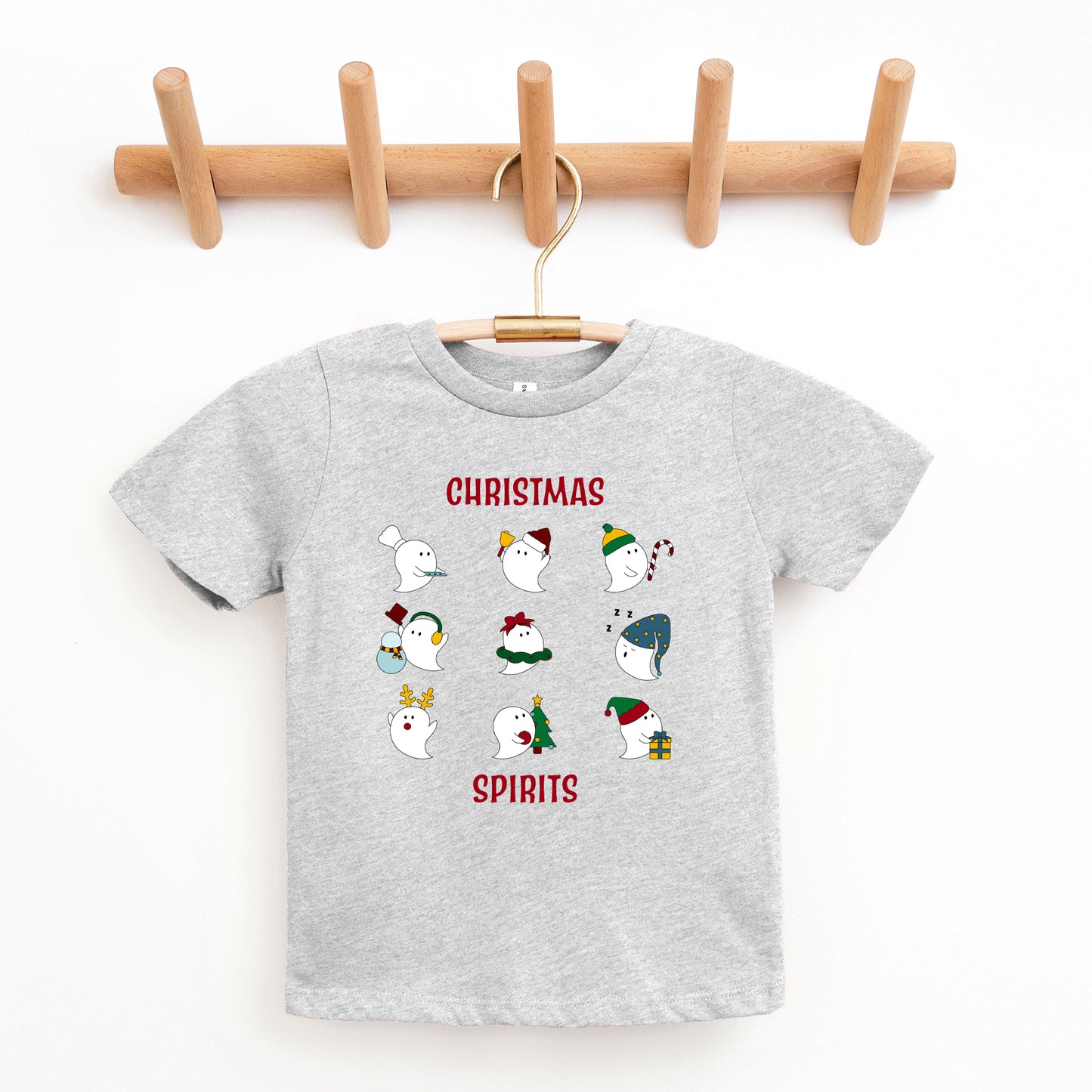 Christmas Spirits Red Words | Toddler Graphic Short Sleeve Tee