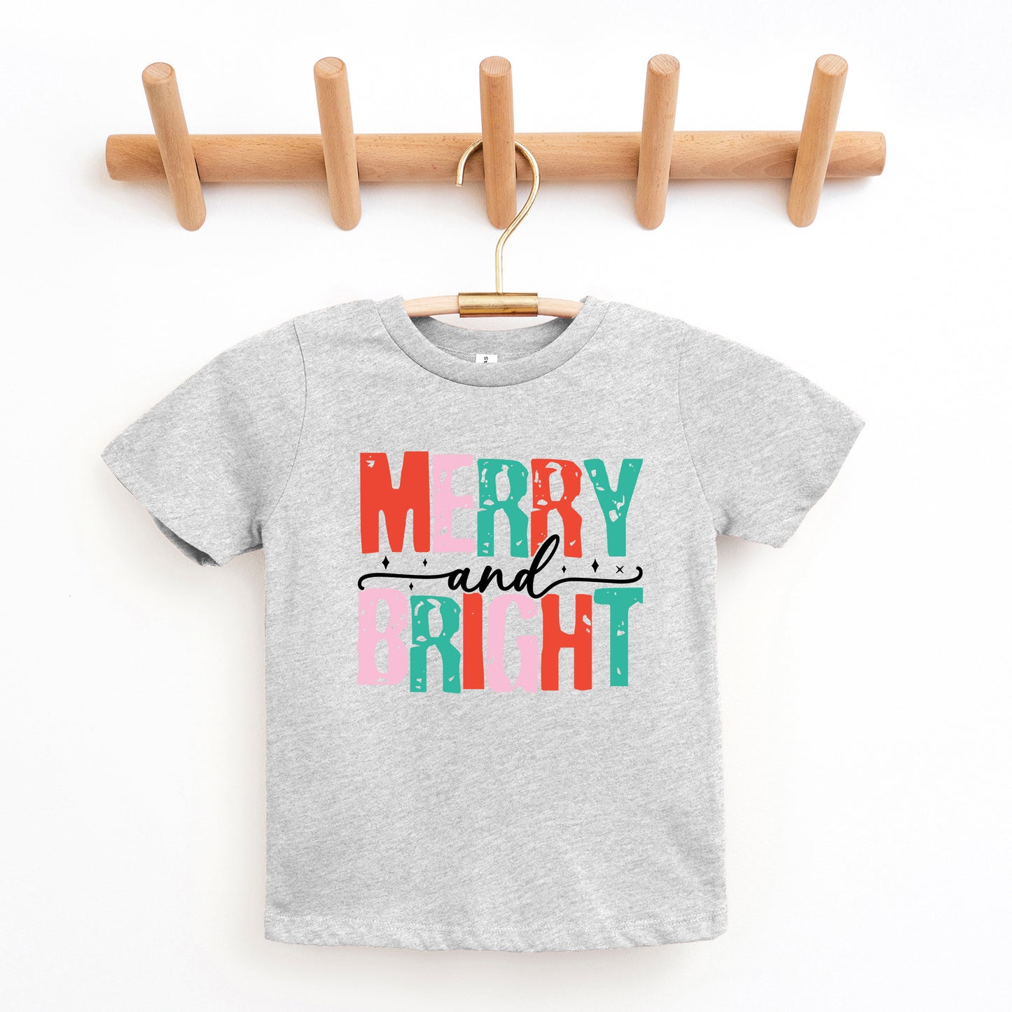 Merry And Bright Colorful | Toddler Graphic Short Sleeve Tee