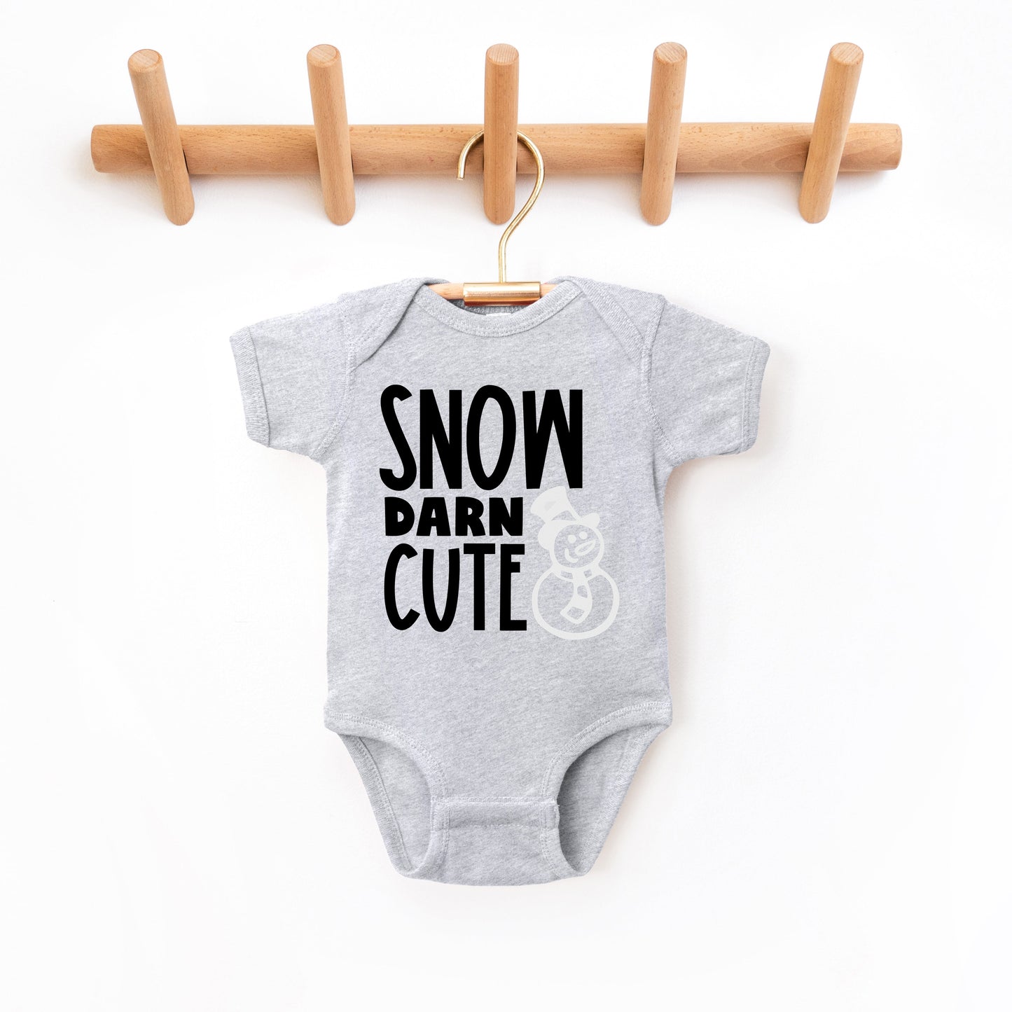 Snow Darn Cute Glitter | Baby Graphic Short Sleeve Bodysuit