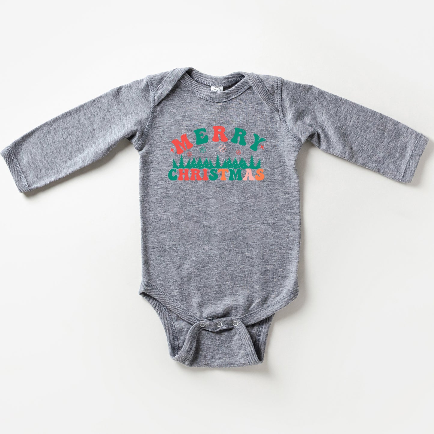 Merry Christmas Trees | Baby Long Sleeve Bodysuit
