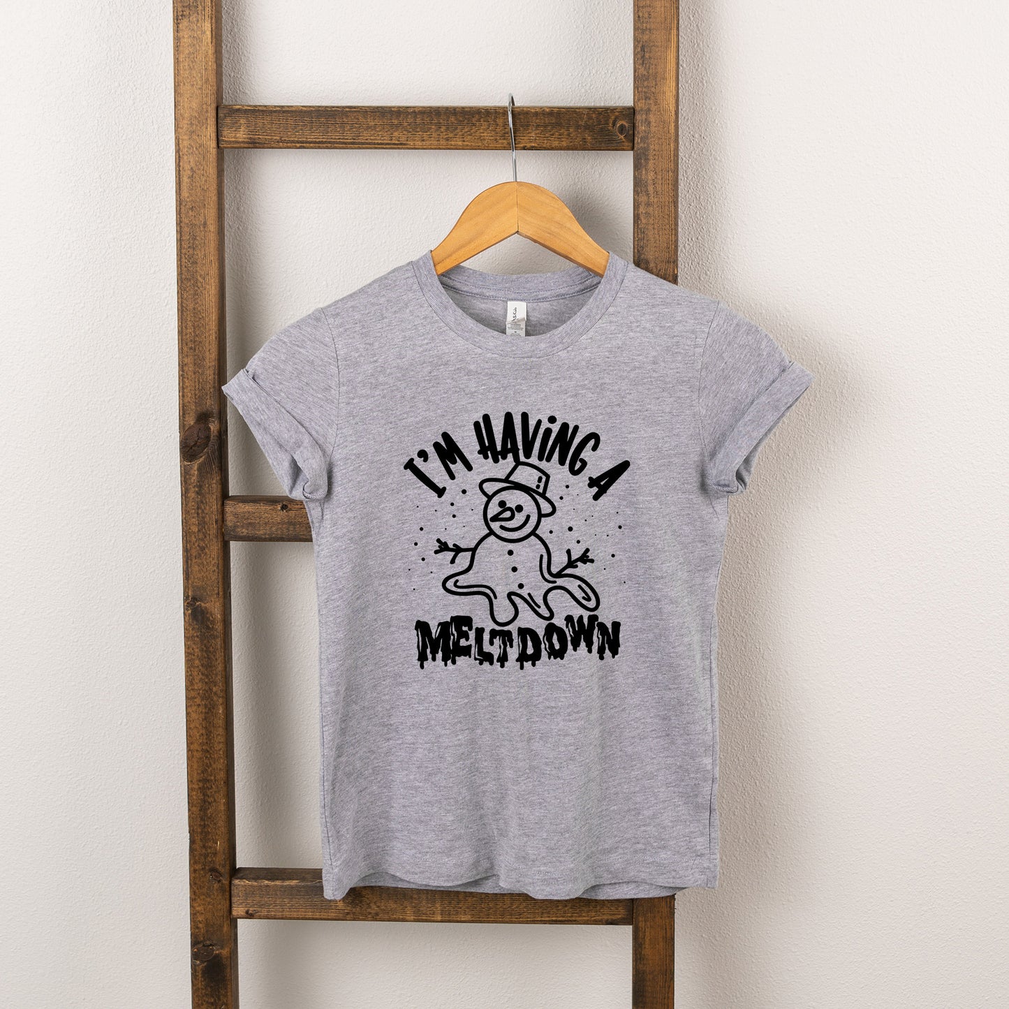 Having A Meltdown Snowman | Youth Short Sleeve Crew Neck
