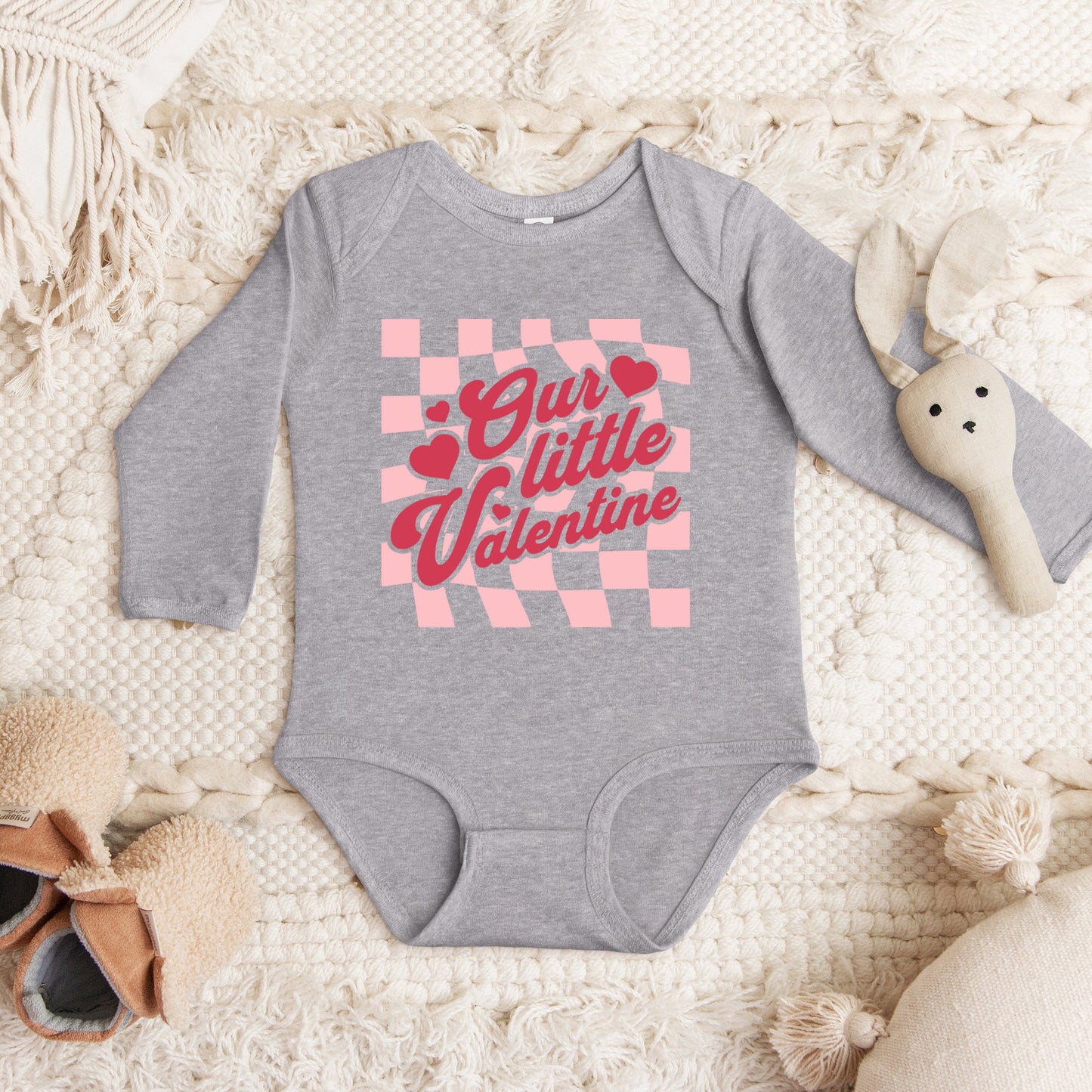Our Little Valentine | Baby Graphic Long Sleeve Bodysuit