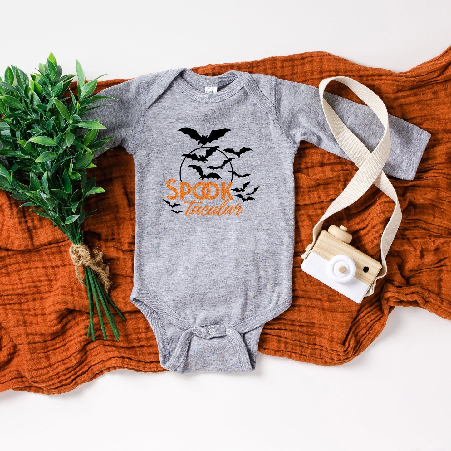 SpookTacular Glitter | Baby Graphic Long Sleeve Bodysuit