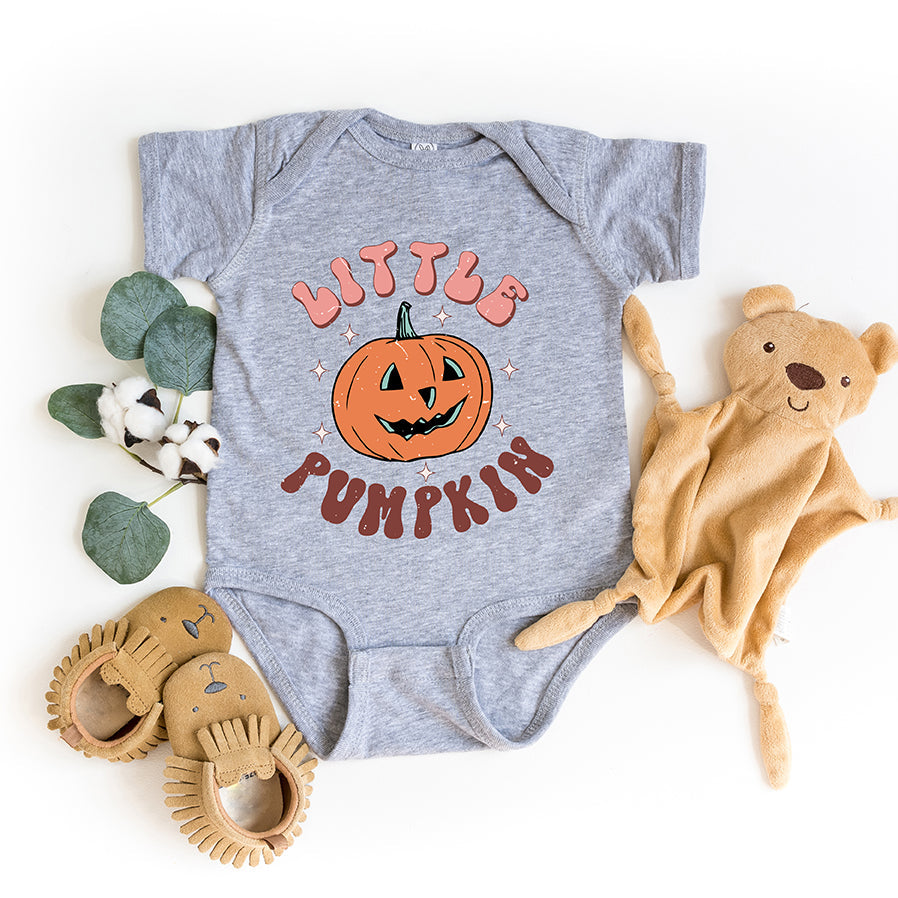 Little Pumpkin Retro | Baby Graphic Short Sleeve Bodysuit