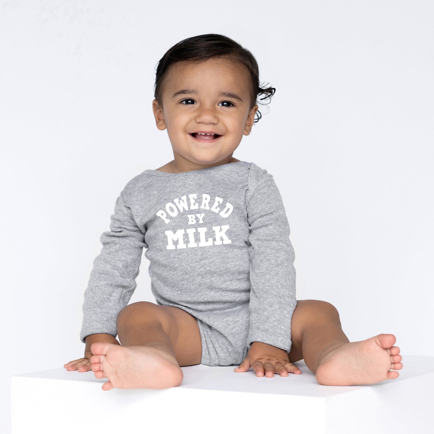 Powered By Milk | Baby Graphic Long Sleeve Bodysuit