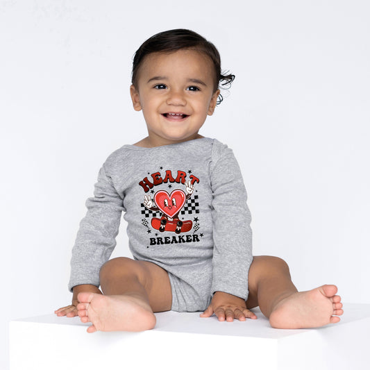 Heart Breaker Skater | Baby Graphic Long Sleeve Bodysuit