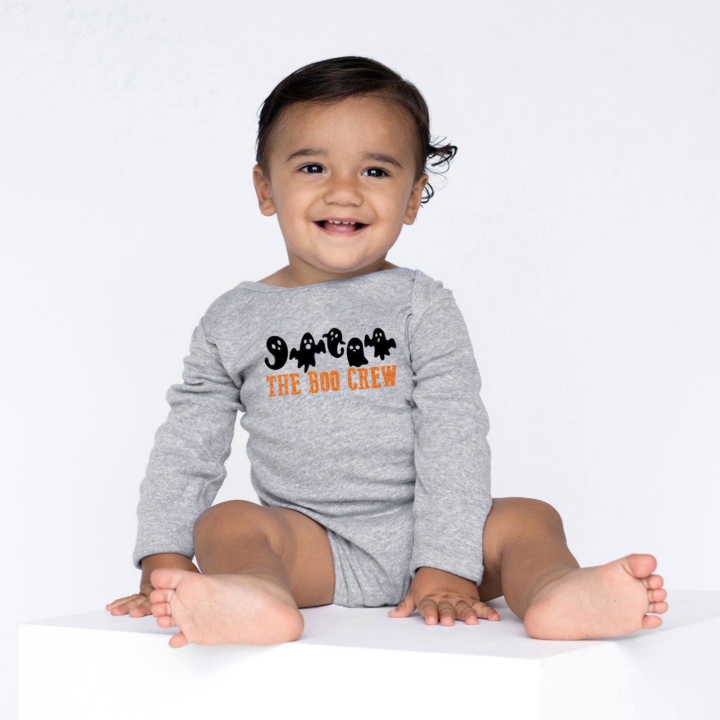 The Boo Crew Glitter | Baby Graphic Long Sleeve Bodysuit