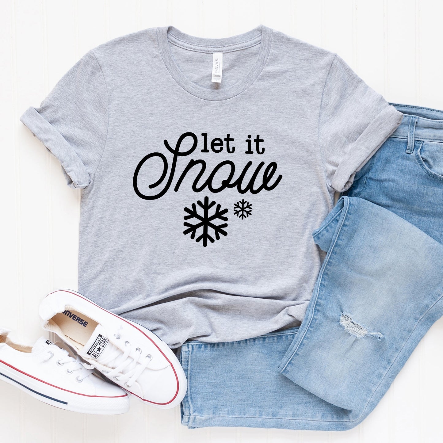 Let It Snow Snowflake | Short Sleeve Graphic Tee