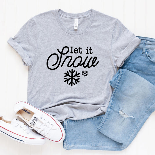 Let It Snow Snowflake | Short Sleeve Graphic Tee