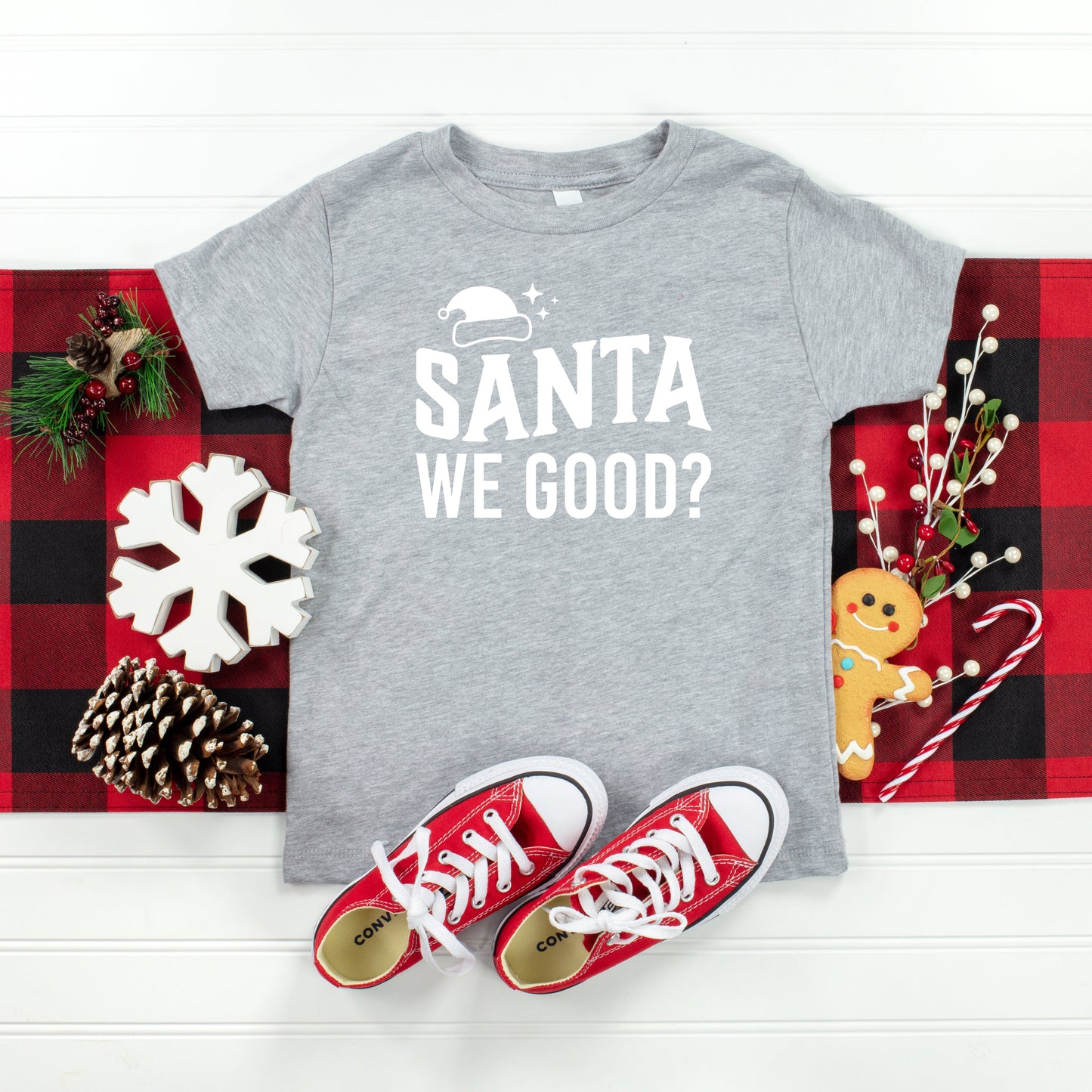 Santa We Good? | Toddler Short Sleeve Crew Neck