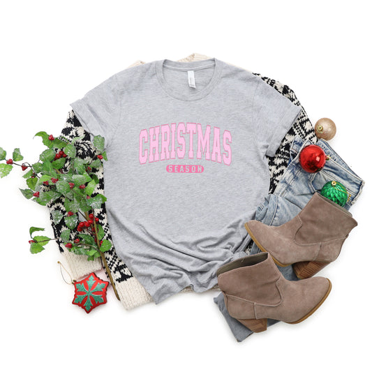 Pink Christmas Season | Short Sleeve Crew Neck