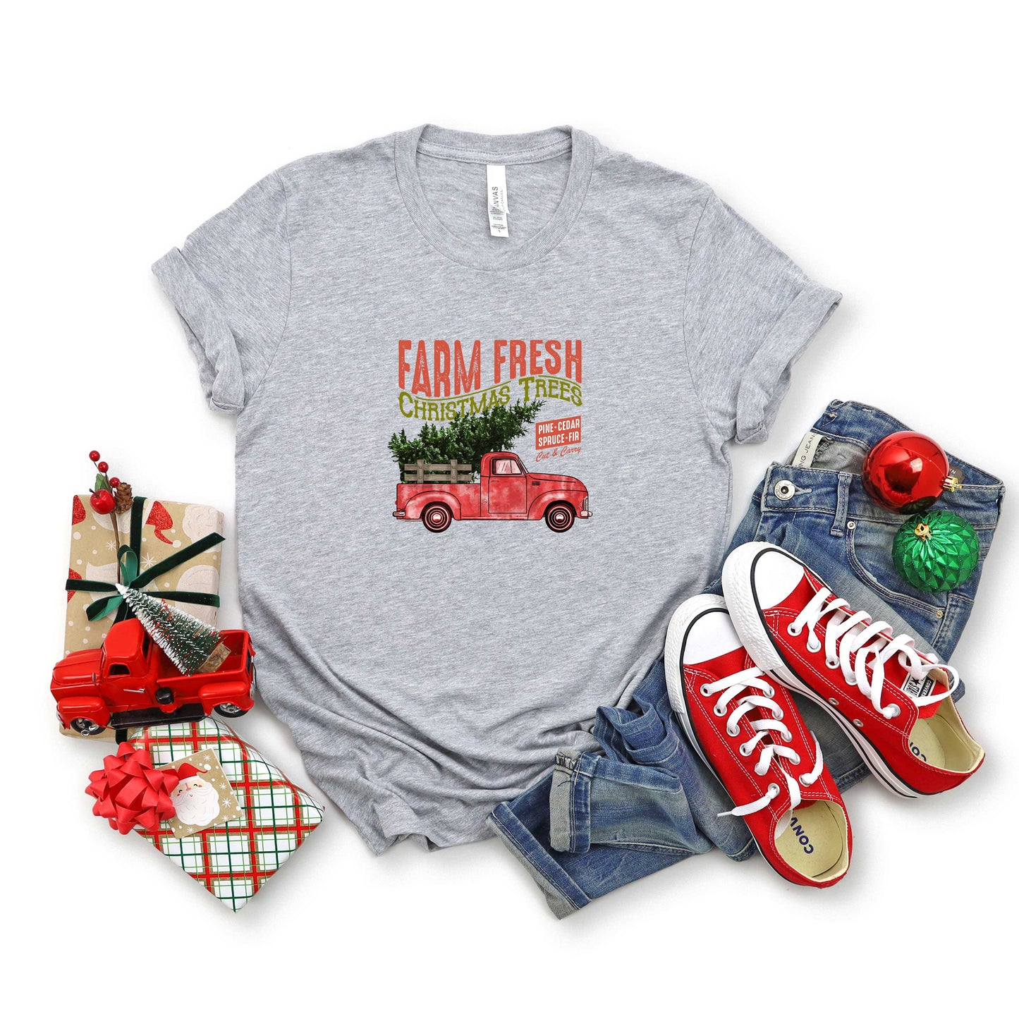 Farm Fresh Christmas Trees Truck | Short Sleeve Graphic Tee