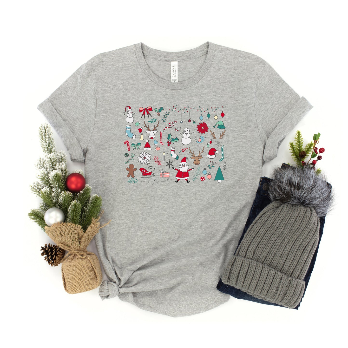 Christmas Doodles | Youth Short Sleeve Crew Neck