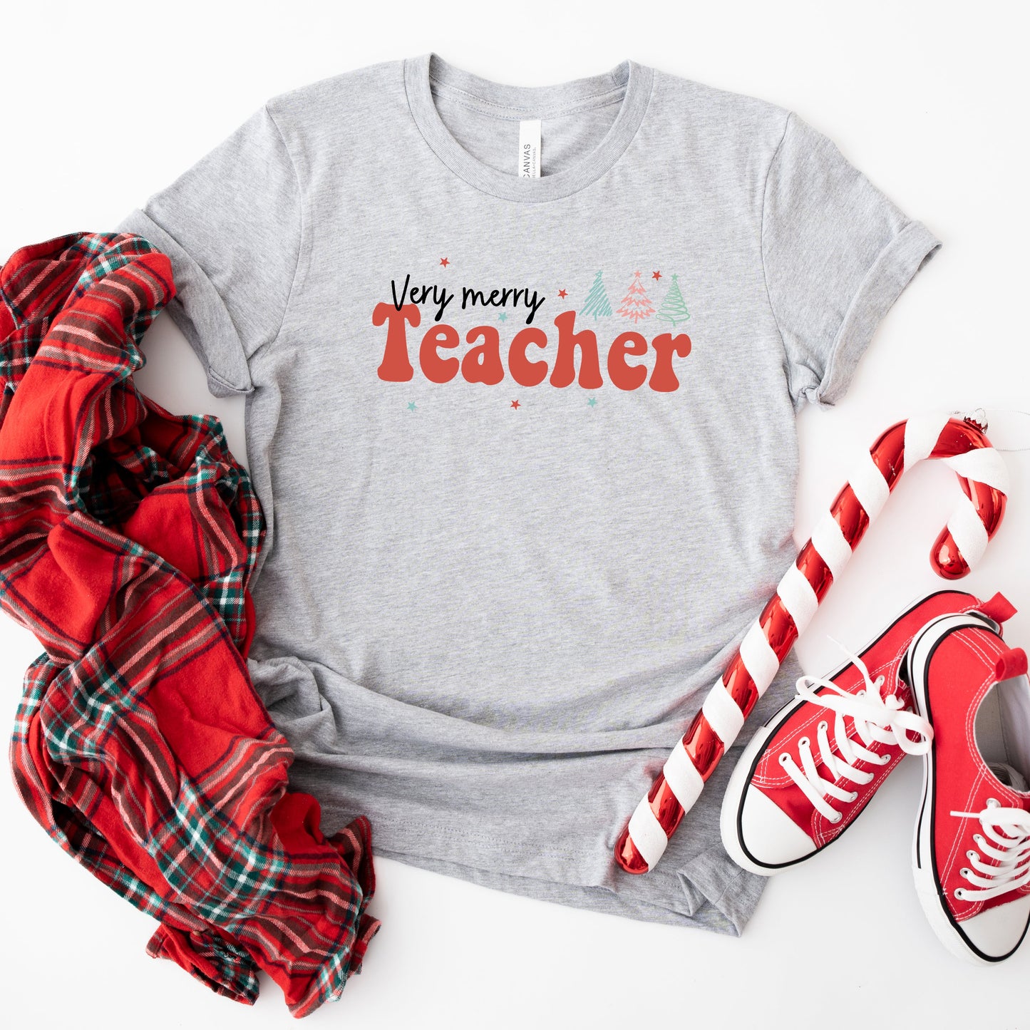 Very Merry Teacher Trees | Short Sleeve Graphic Tee