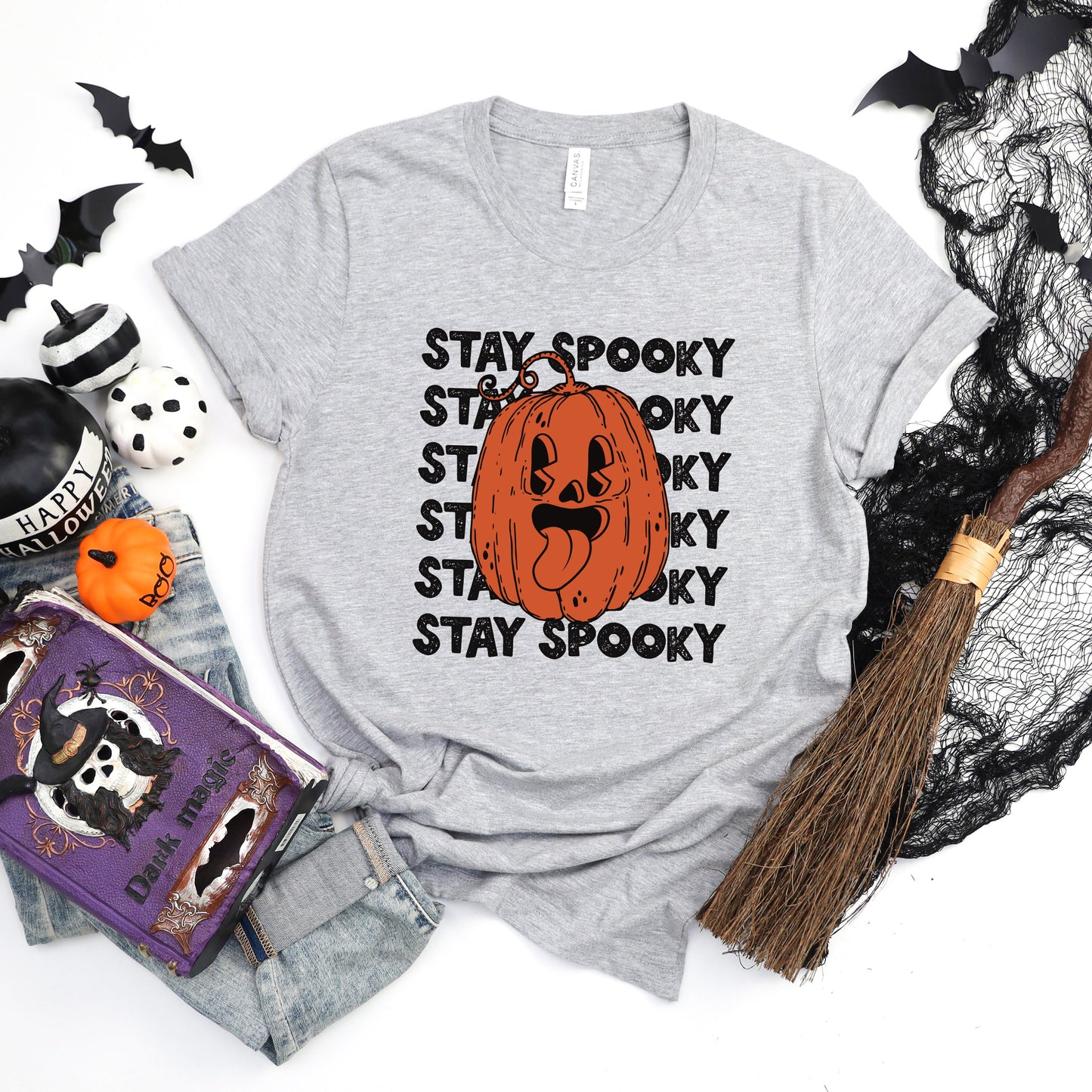 Stay Spooky Stacked Pumpkin | Short Sleeve Crew Neck