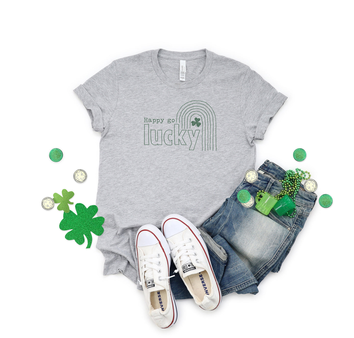 Happy Go Lucky Shamrock | Short Sleeve Graphic Tee