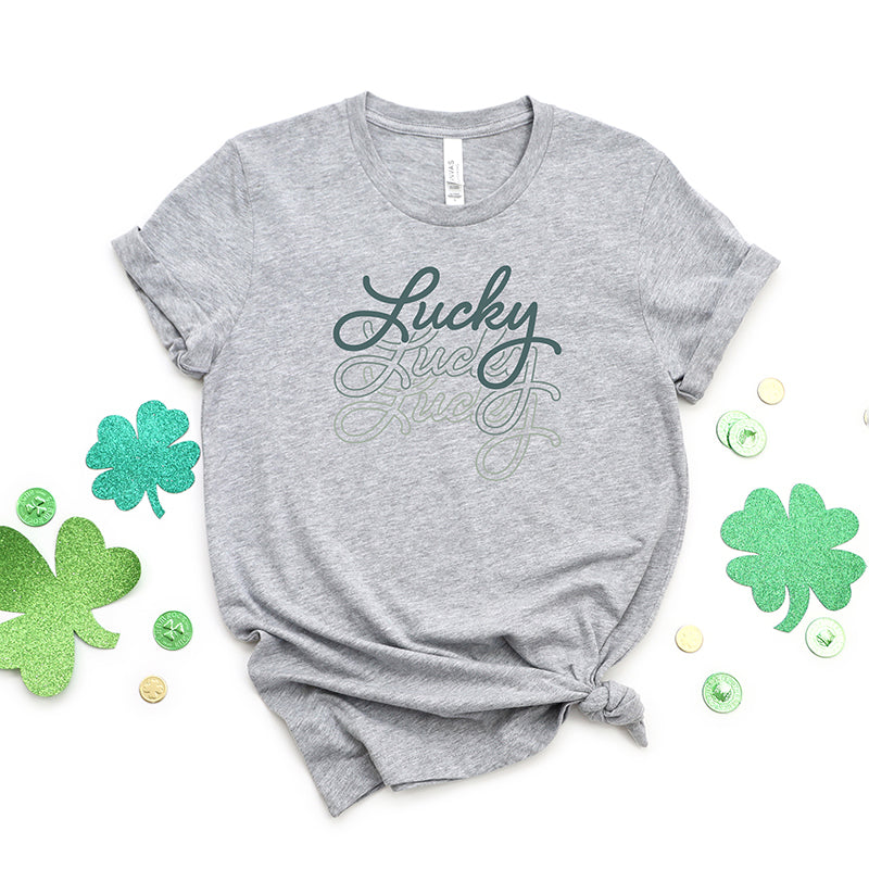 Lucky Script Stacked | Short Sleeve Graphic Tee