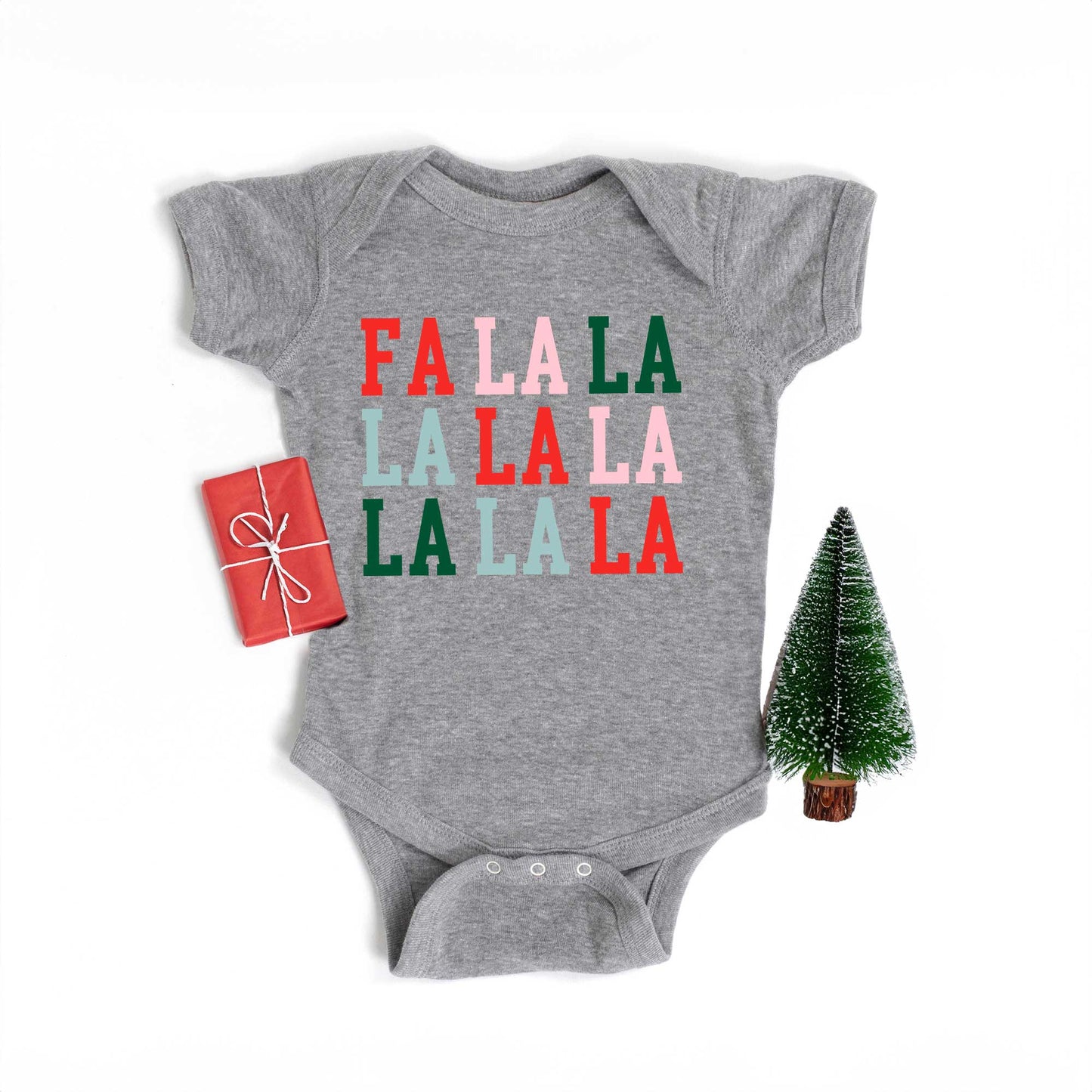 Colorful Fa La La | Baby Graphic Short Sleeve Bodysuit