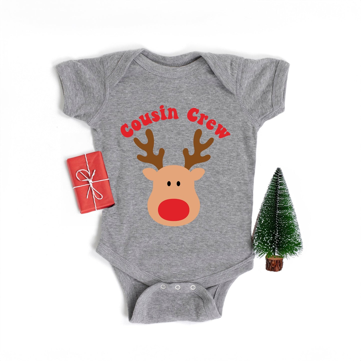 Cousin Crew Reindeer | Baby Graphic Short Sleeve Bodysuit