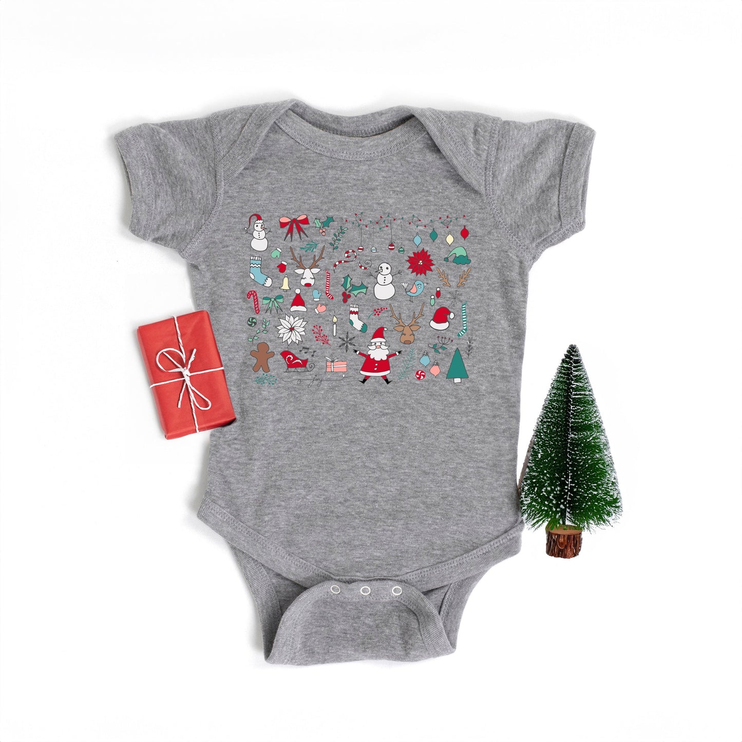 Christmas Doodles | Baby Graphic Short Sleeve Bodysuit