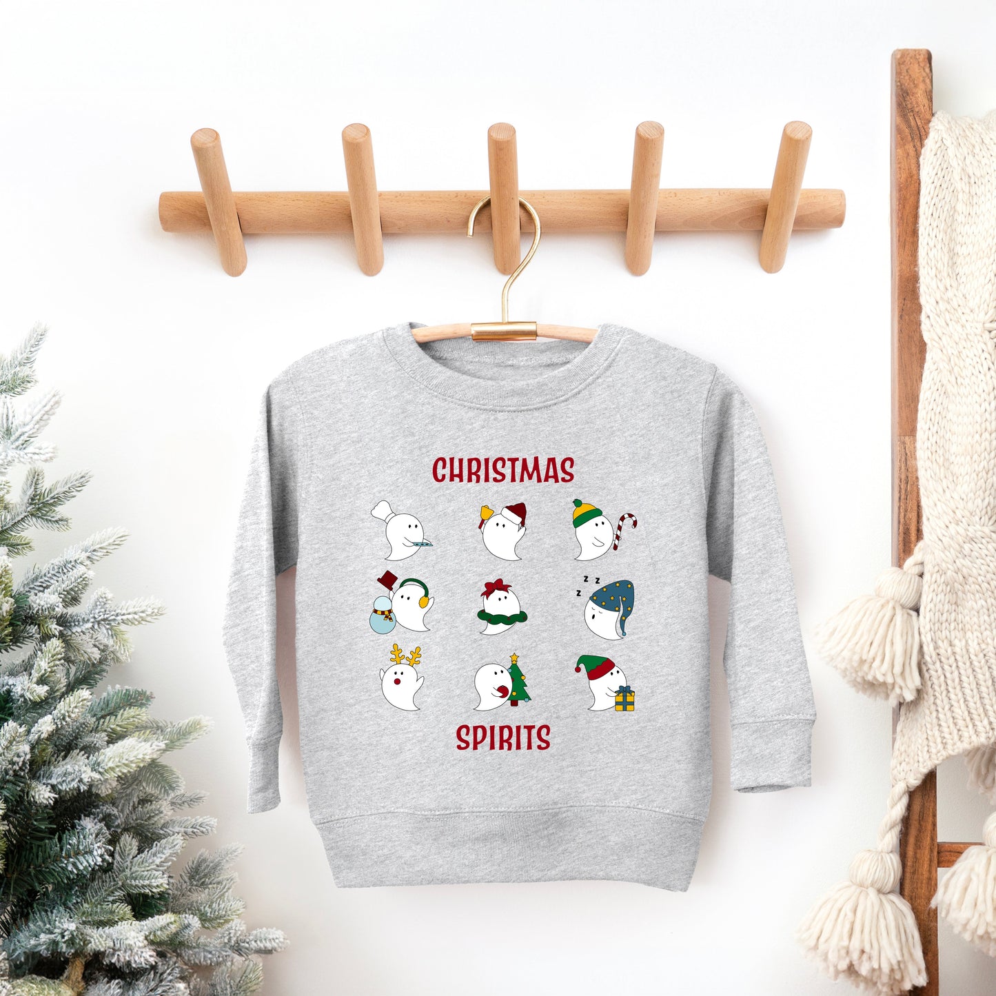 Christmas Spirits Red Words | Youth Ultra-Soft Graphic Sweatshirt