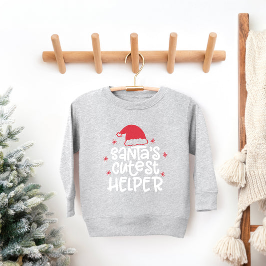 Santa's Cutest Helper Glitter | Youth Ultra-Soft Graphic Sweatshirt
