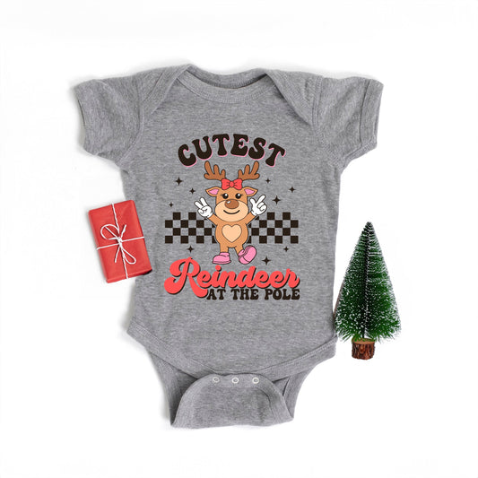 Cutest Reindeer At The Pole | Baby Graphic Short Sleeve Bodysuit