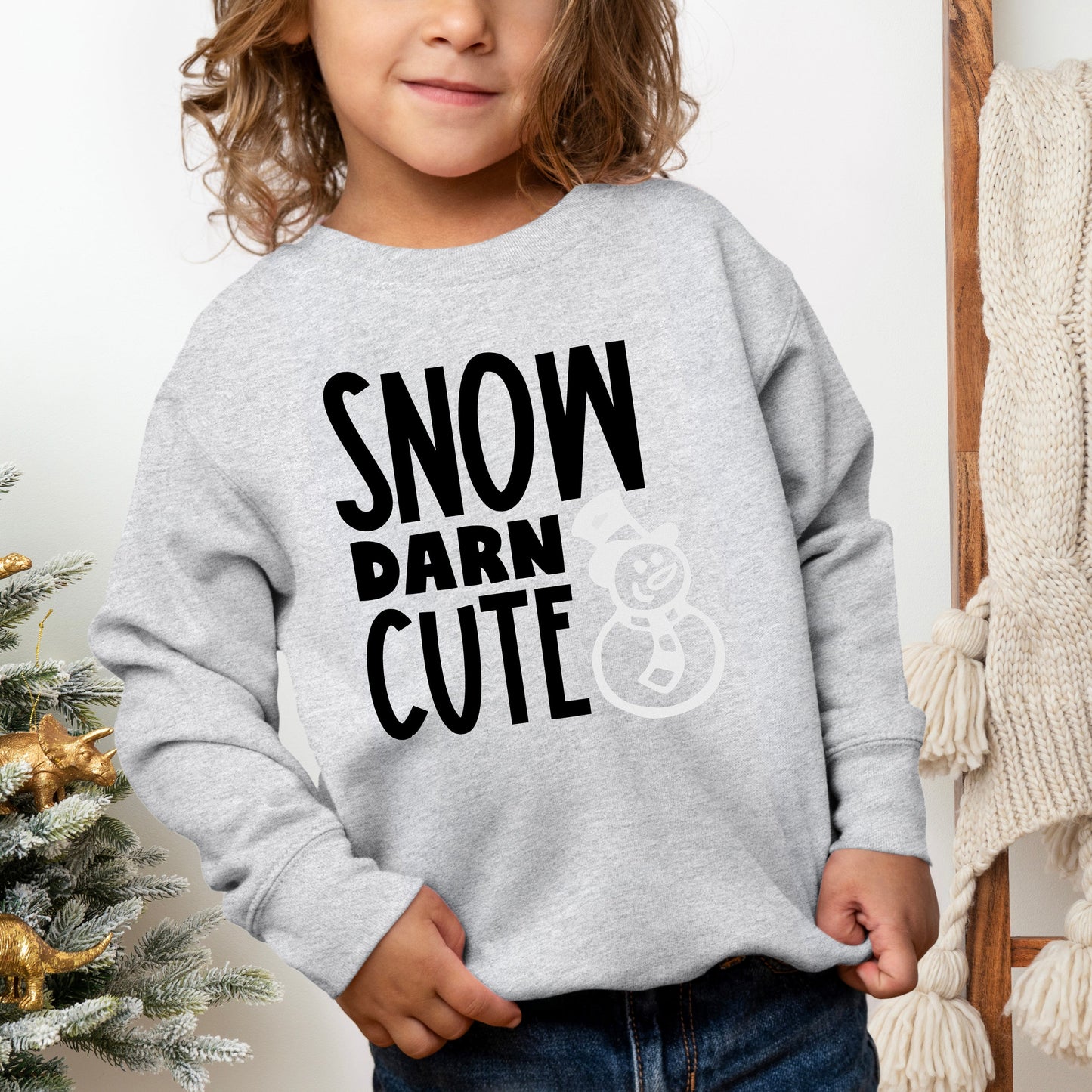 Snow Darn Cute Glitter | Toddler Graphic Sweatshirt