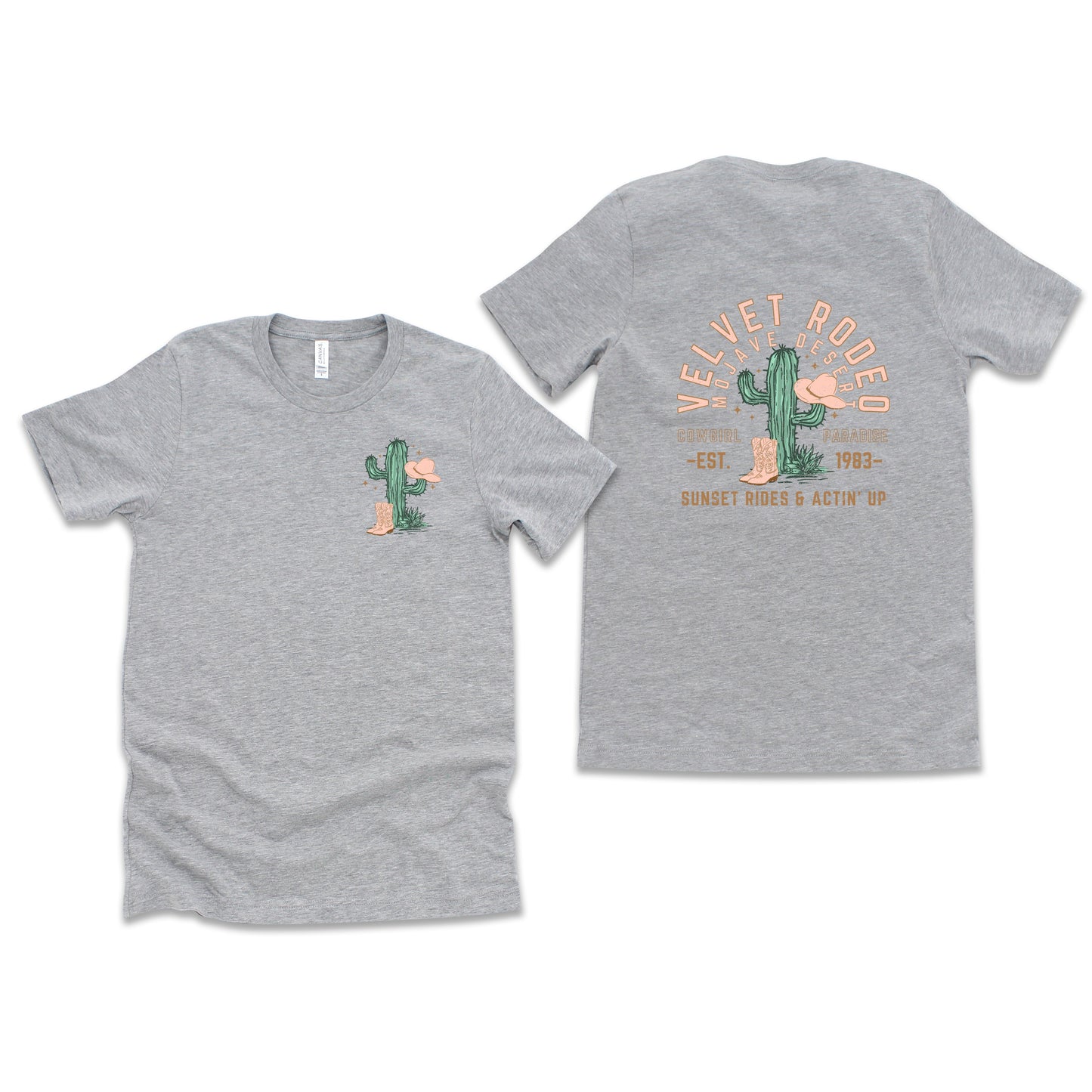 Velvet Rodeo Cactus | Front & Back Short Sleeve Graphic Tee