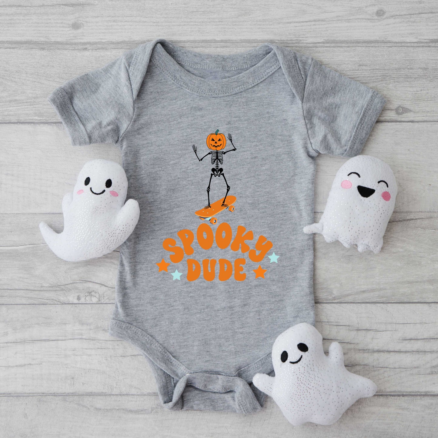 Spooky Dude Skeleton | Baby Graphic Short Sleeve Bodysuit