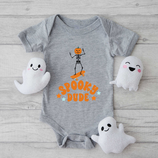 Spooky Dude Skeleton | Baby Graphic Short Sleeve Bodysuit