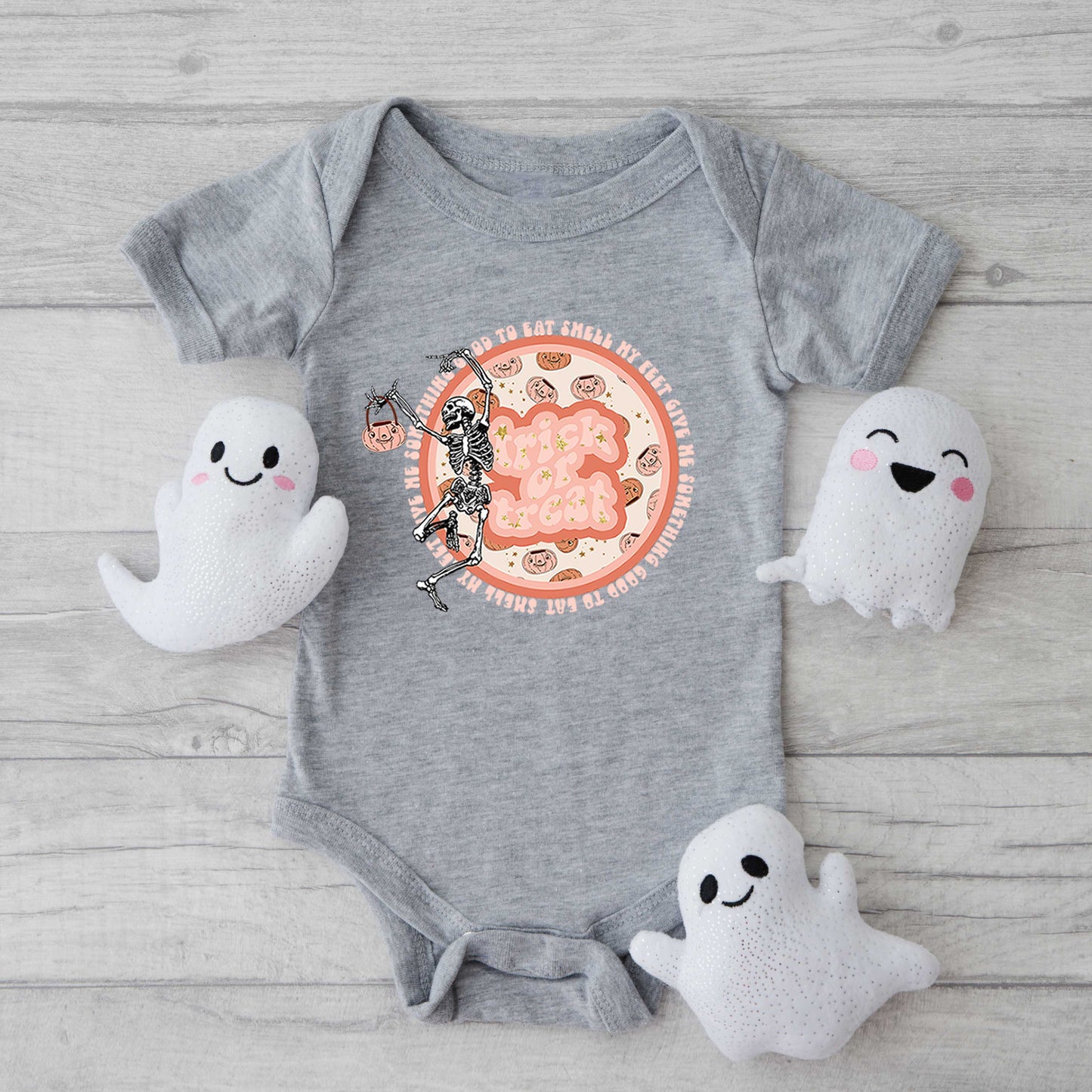 Trick Or Treat Skeleton | Baby Graphic Short Sleeve Bodysuit