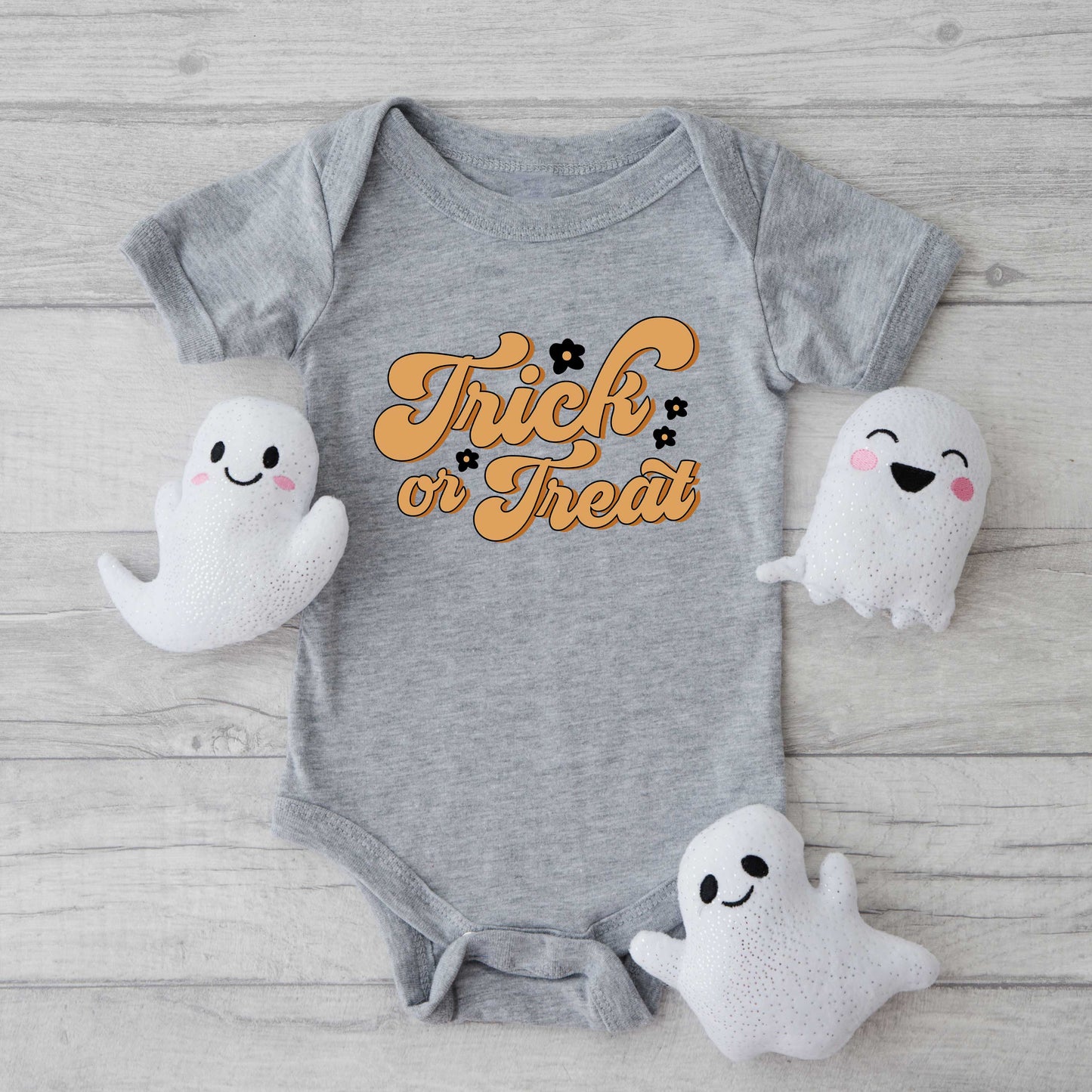 Trick Or Treat Flowers | Baby Graphic Short Sleeve Bodysuit