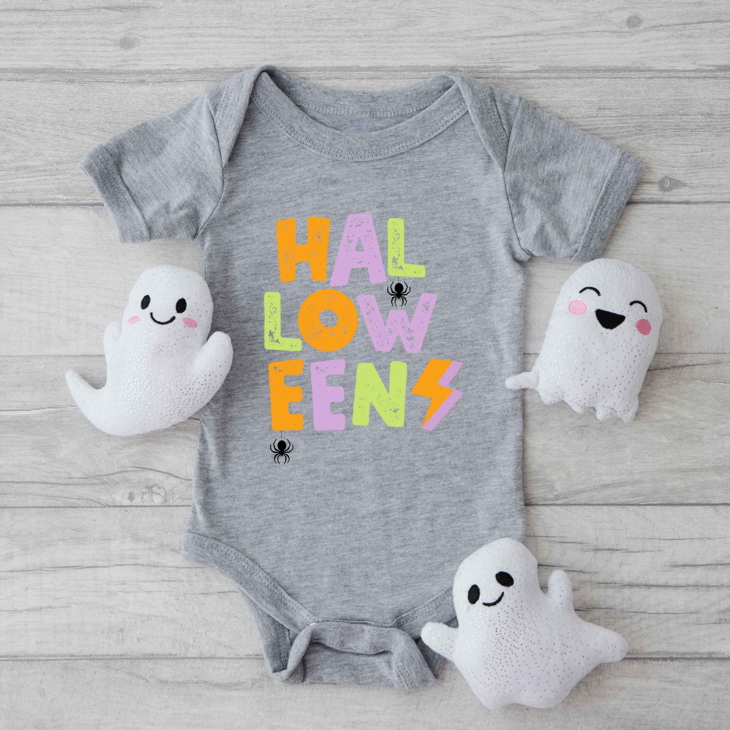 Halloween Lightning Bolt Colorful | Baby Graphic Short Sleeve Bodysuit