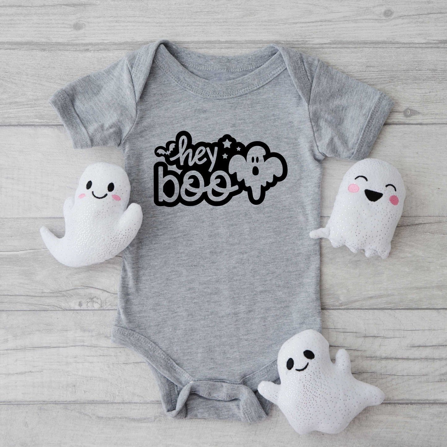 Hey Boo Ghost | Baby Graphic Short Sleeve Bodysuit
