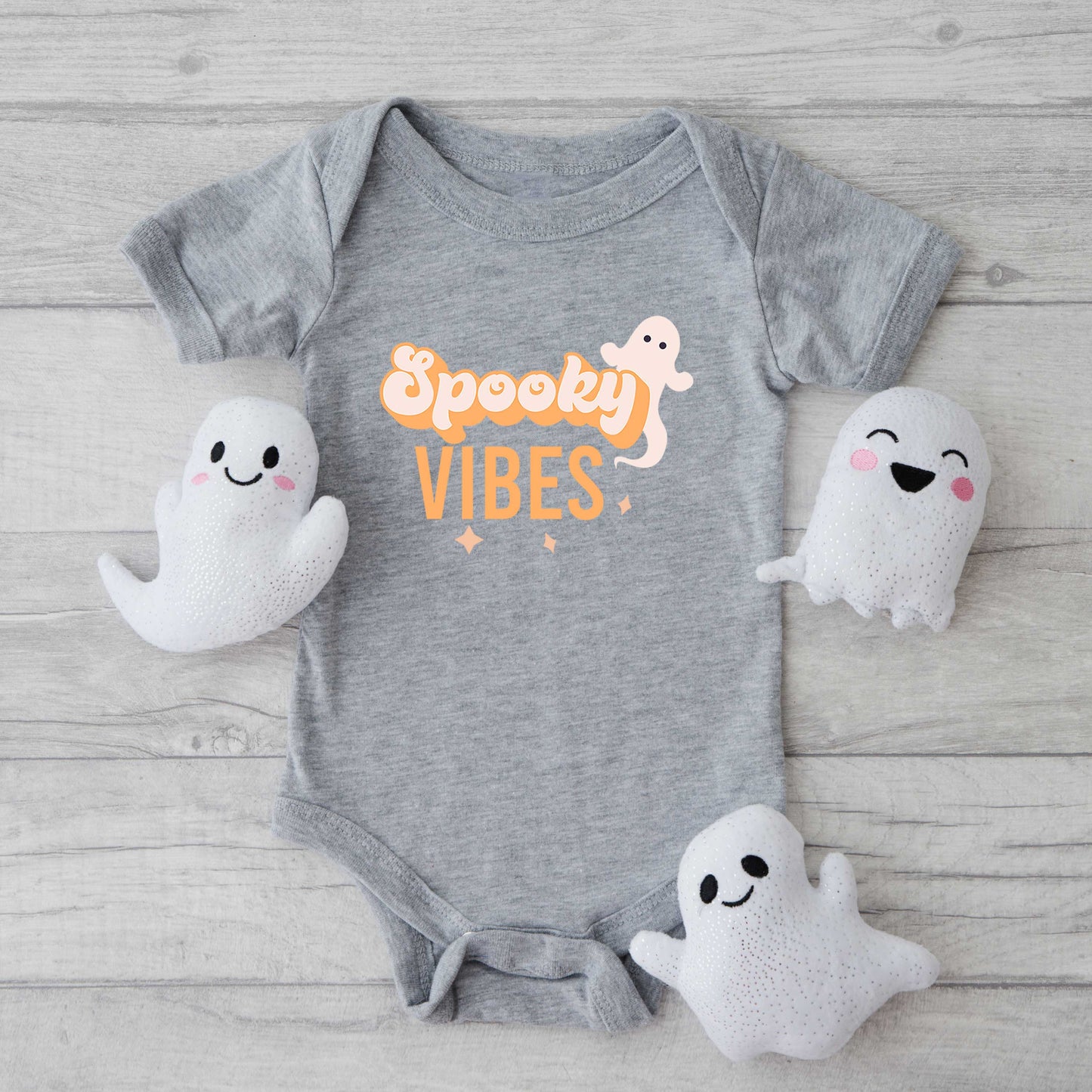 Spooky Vibes Colorful | Baby Graphic Short Sleeve Bodysuit