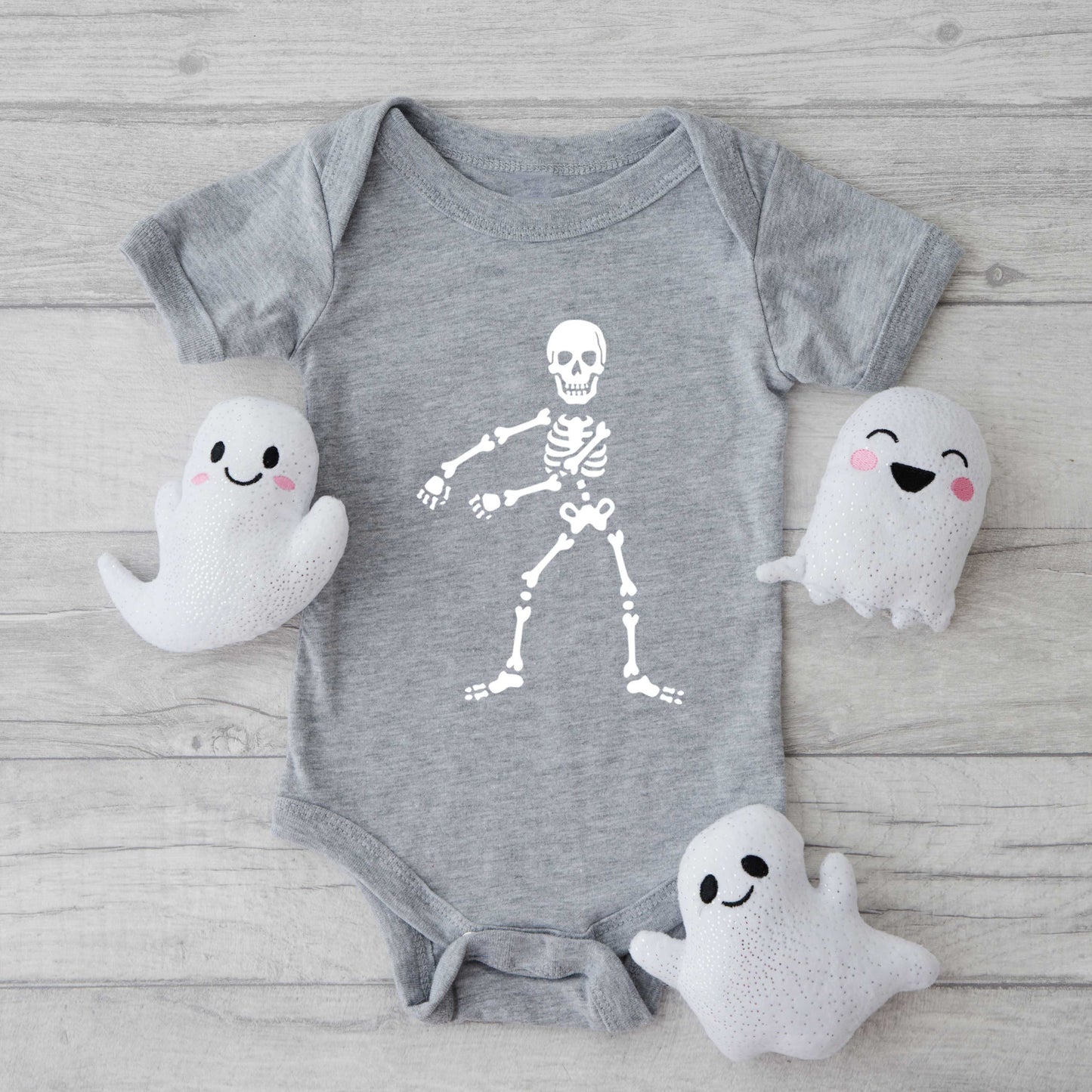 Flossing Skeleton | Baby Graphic Short Sleeve Bodysuit