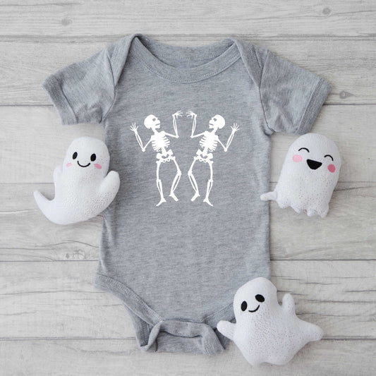 Two Dancing Skeletons | Baby Graphic Short Sleeve Bodysuit