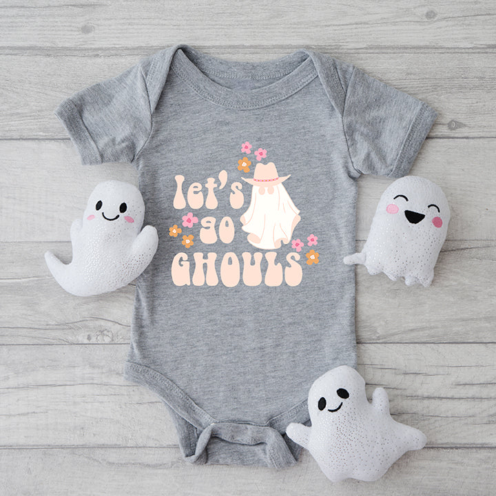 Let's Go Ghouls Ghost | Baby Graphic Short Sleeve Bodysuit