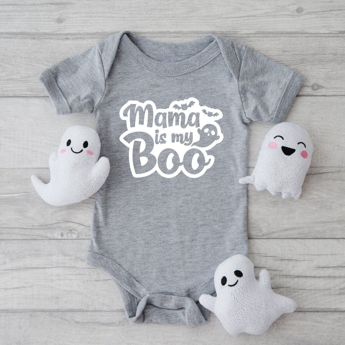 Mama Is My Boo Ghost | Baby Graphic Short Sleeve Bodysuit