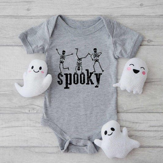 Spooky Dancing Skeletons | Baby Graphic Short Sleeve Bodysuit
