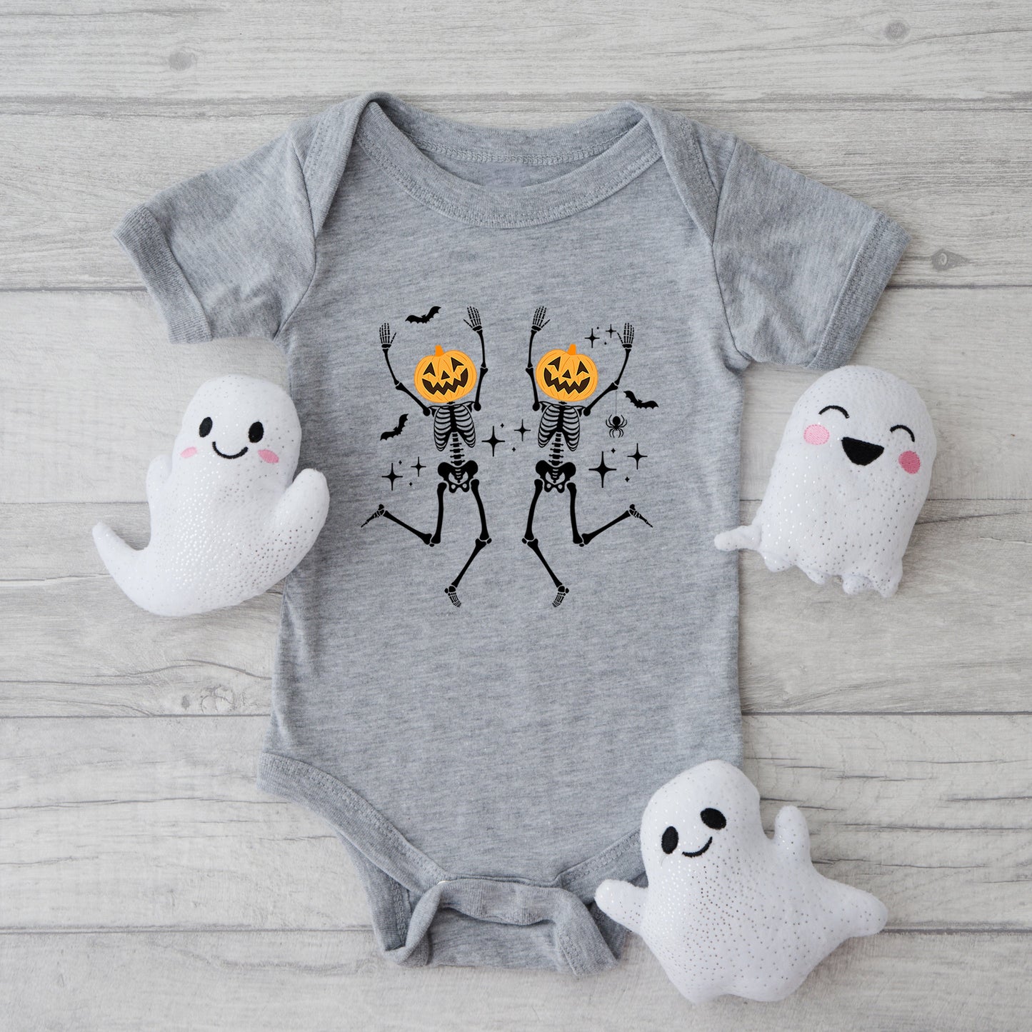 Pumpkin Skeleton | Baby Graphic Short Sleeve Bodysuit