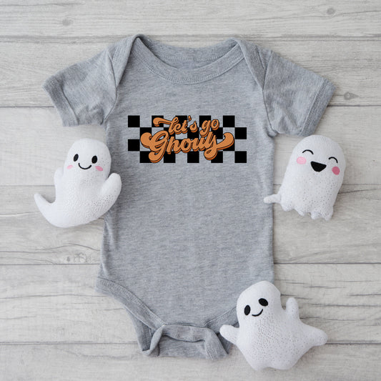 Let's Go Ghouls Checkered | Baby Graphic Short Sleeve Bodysuit