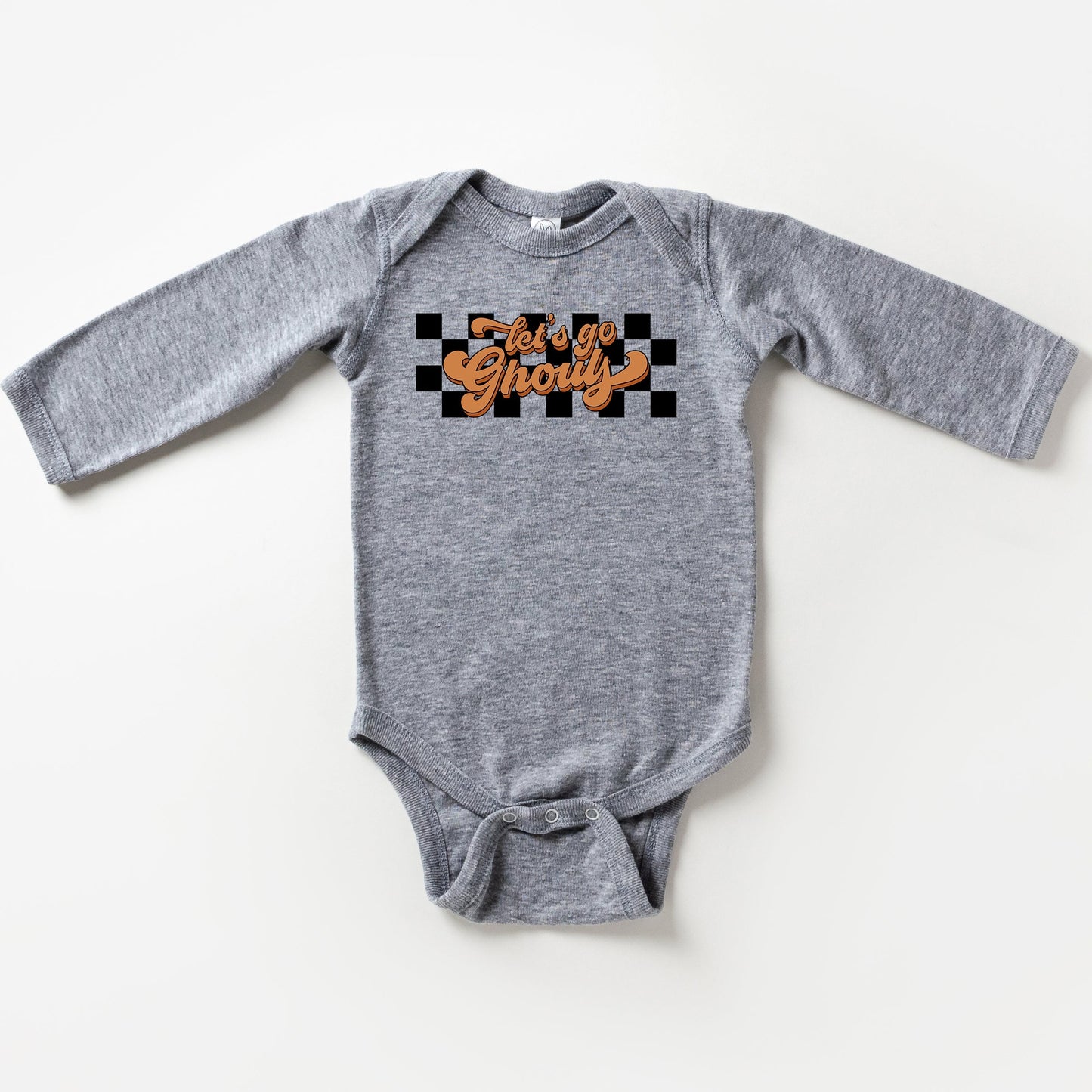 Let's Go Ghouls Checkered | Baby Long Sleeve Bodysuit