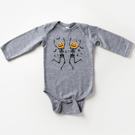 Pumpkin Skeleton | Baby Long Sleeve Bodysuit