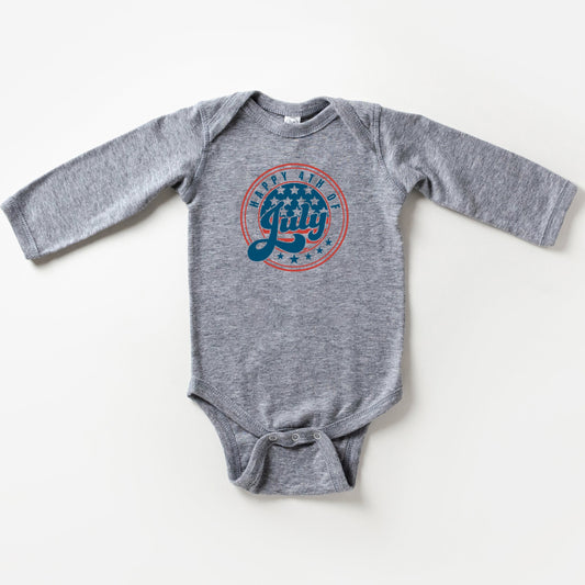 Happy Fourth Circle | Baby Long Sleeve Bodysuit