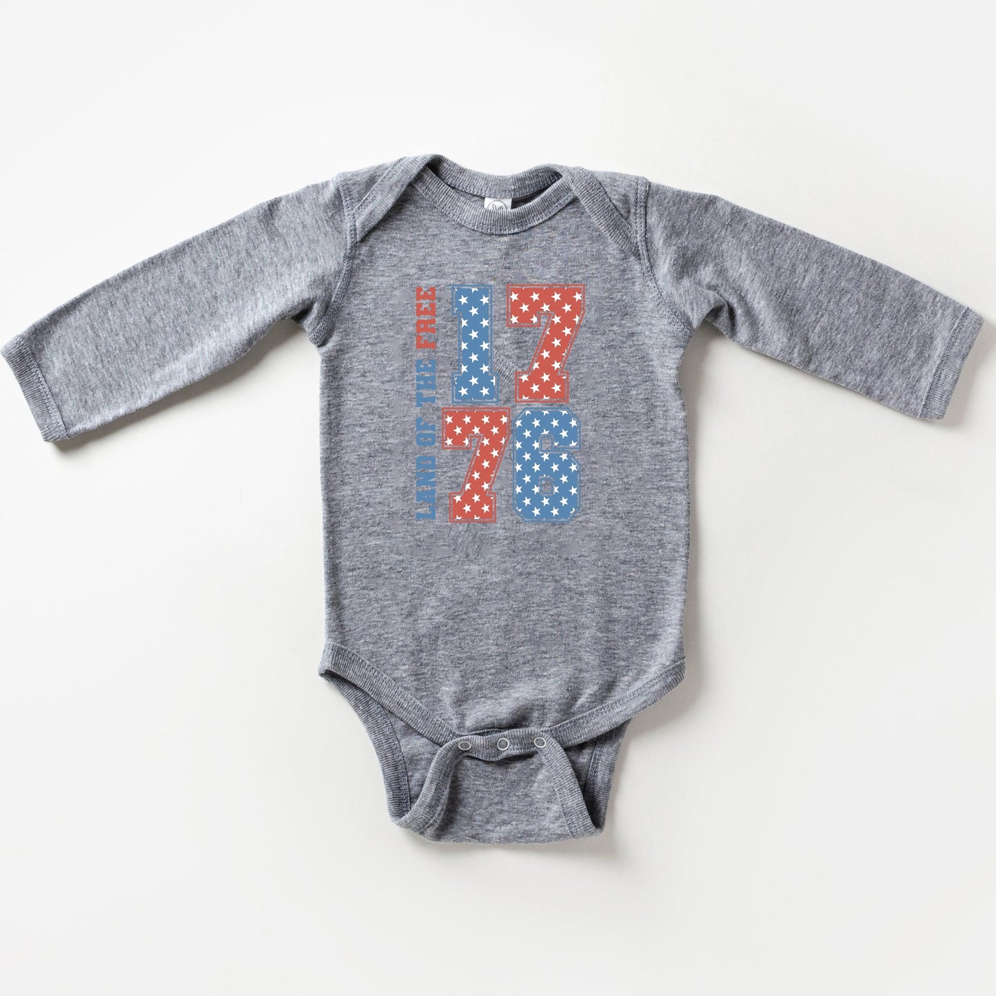 Land Of The Free Retro Stars | Baby Long Sleeve Bodysuit