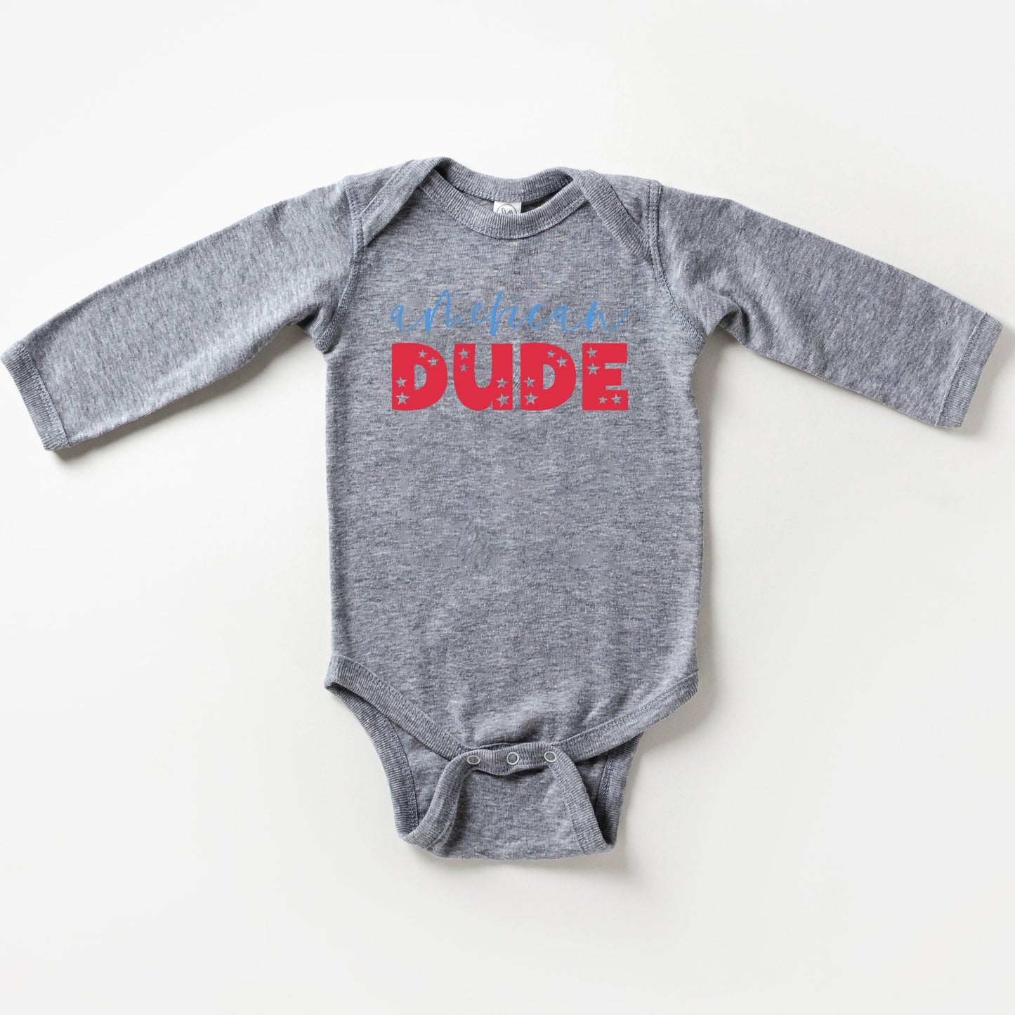 American Dude Pastel | Baby Long Sleeve Bodysuit