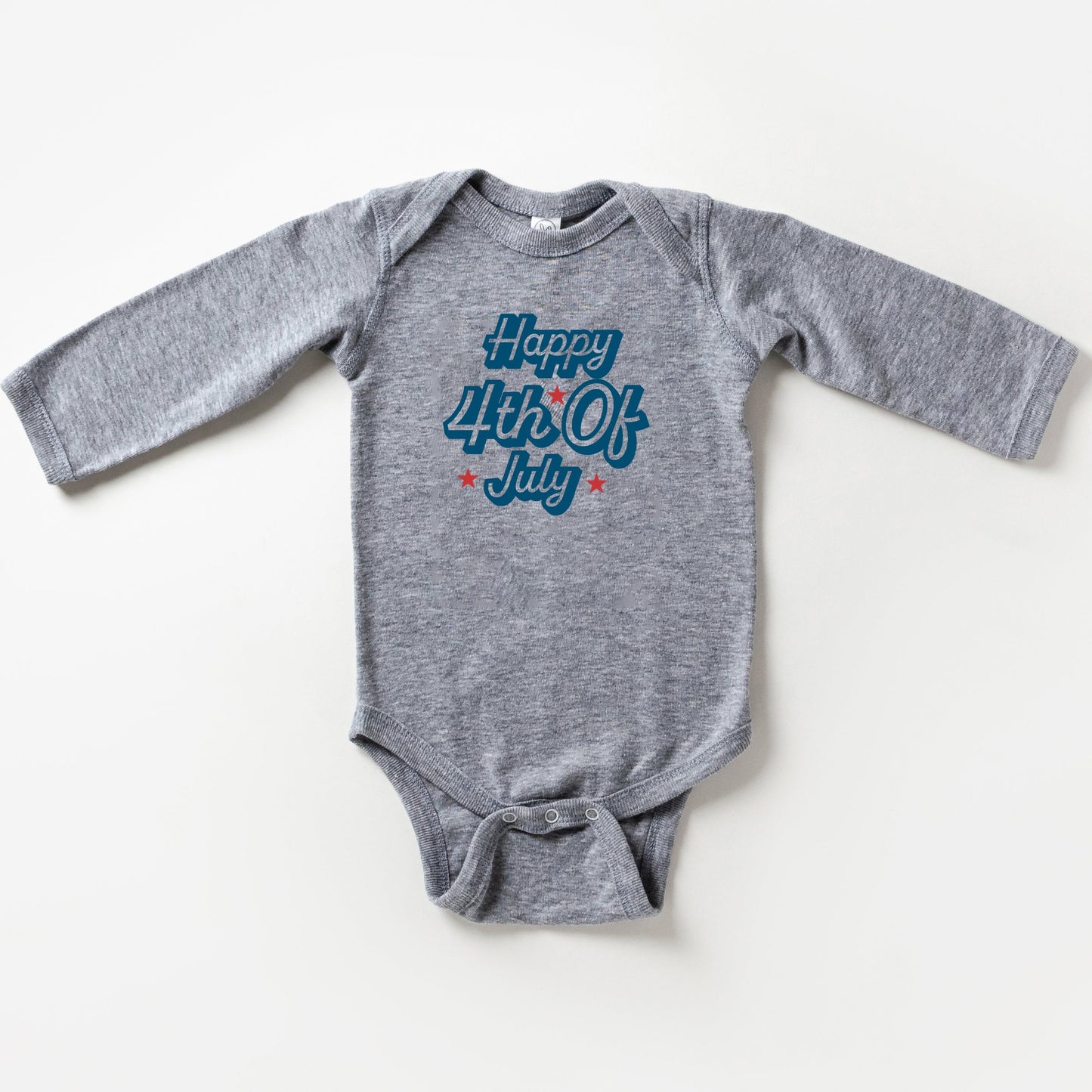 Happy 4th of July Stars | Baby Long Sleeve Bodysuit