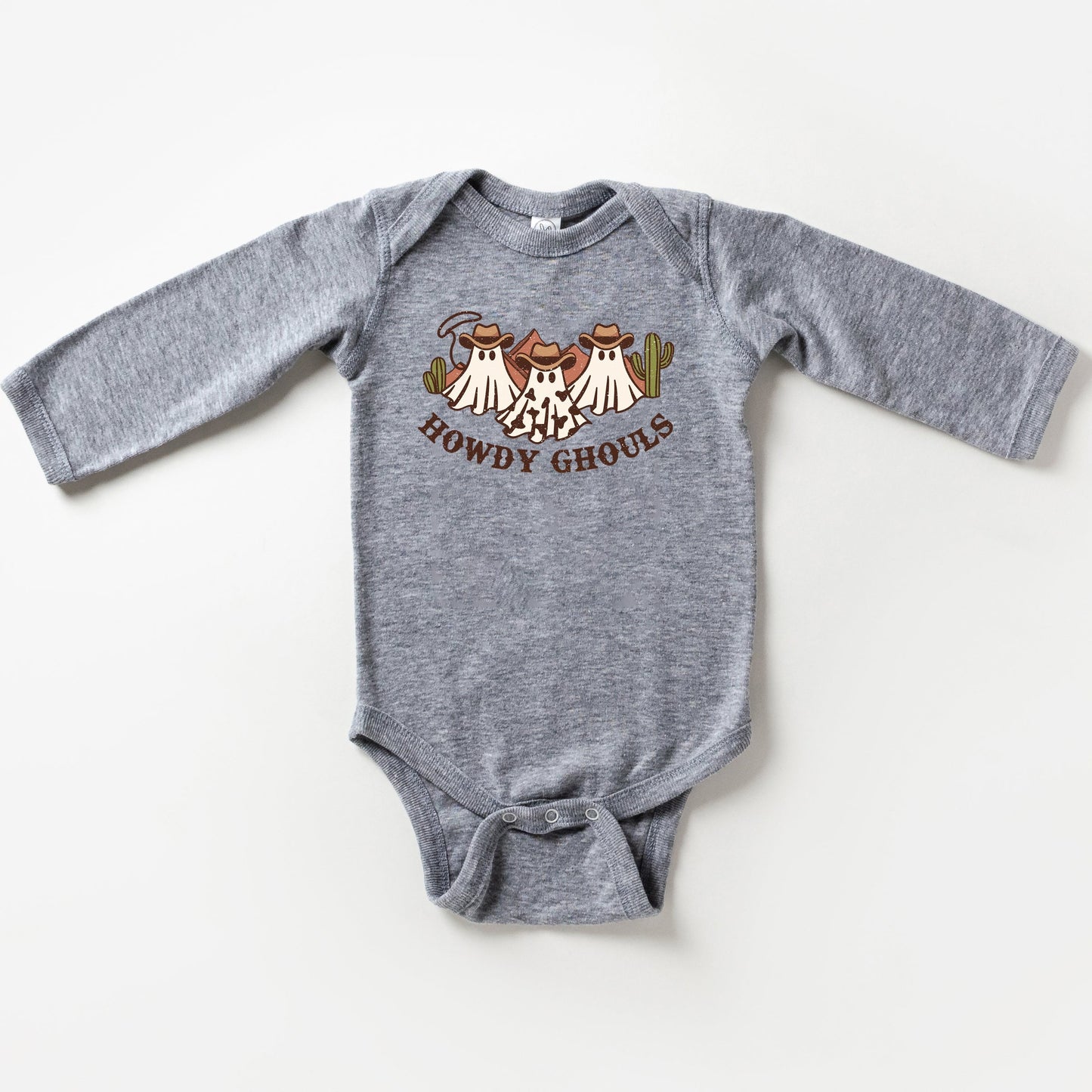 Howdy Ghouls Trio | Baby Graphic Long Sleeve Bodysuit